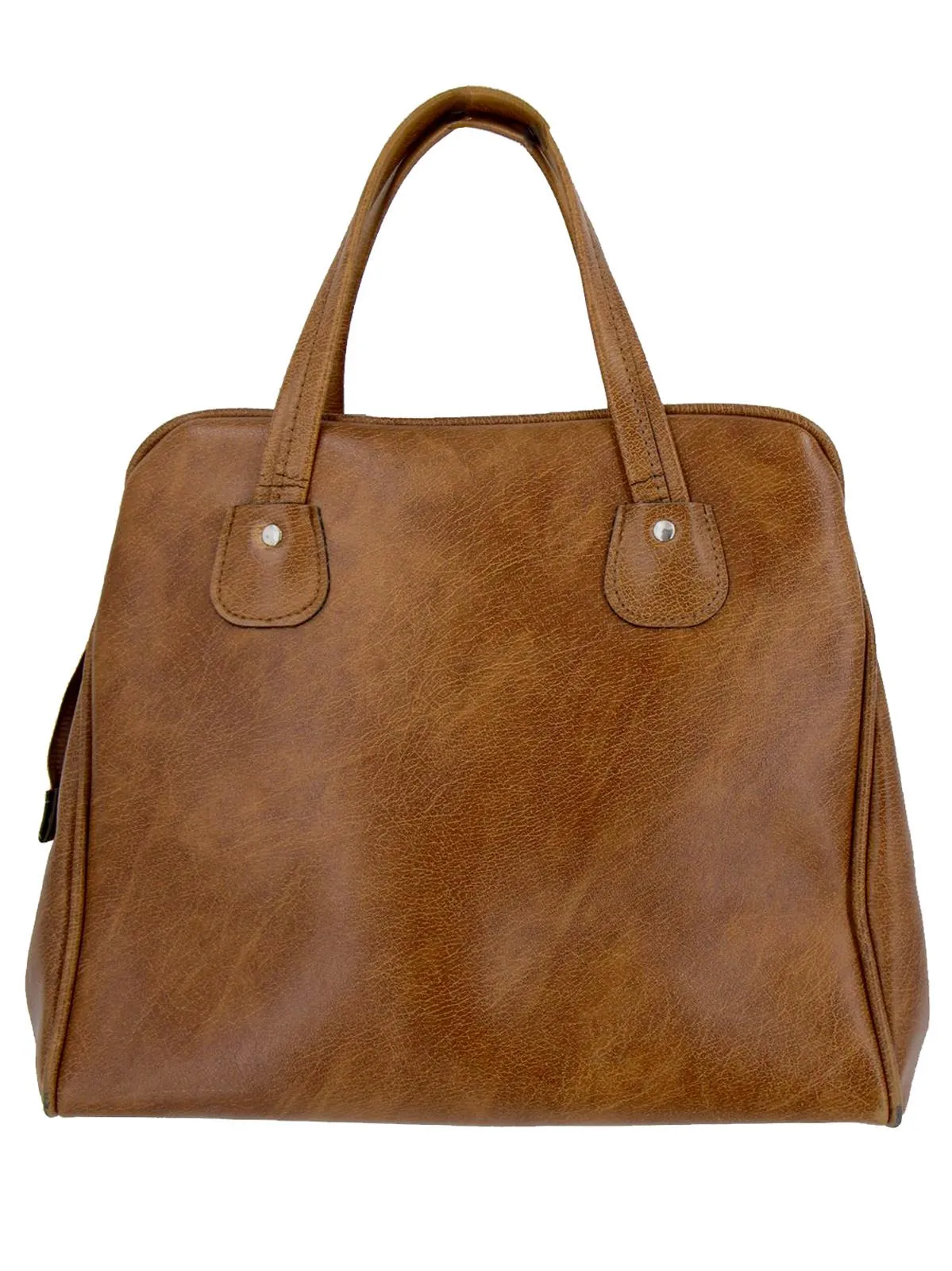 1960s Vintage Brown Vinyl Shopper Bag