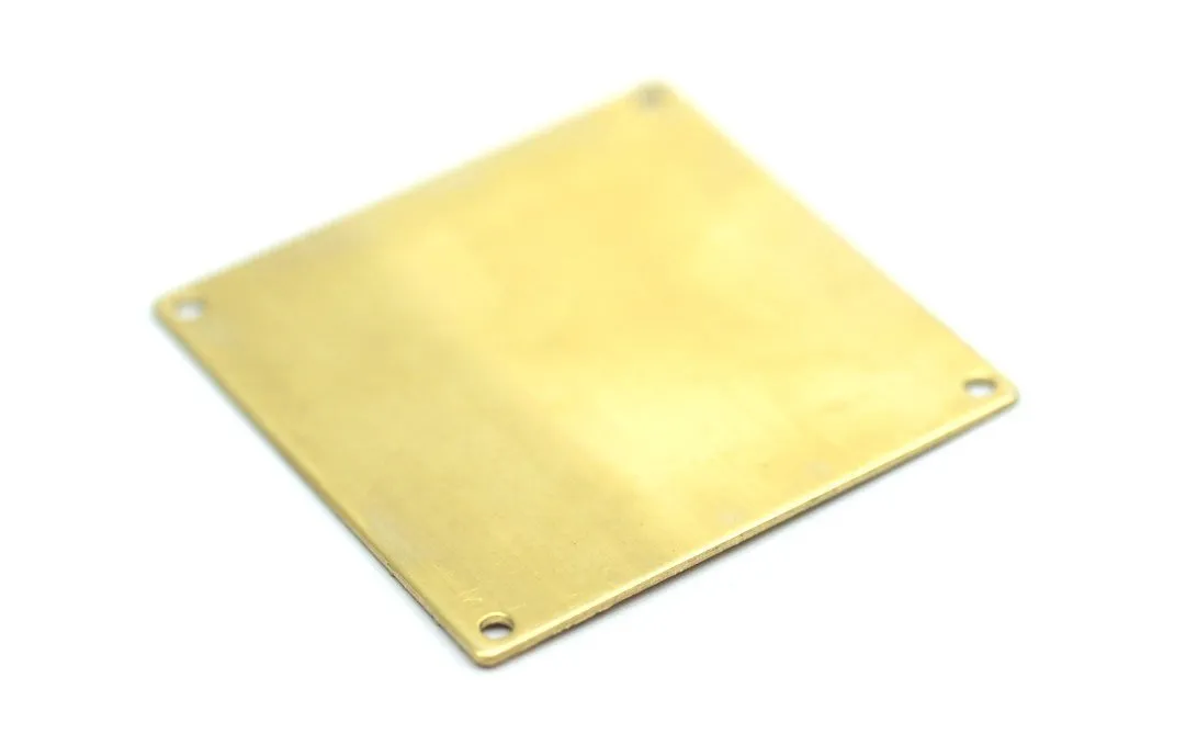 5 Raw Brass Square Blanks 4 Holes (40x40x0.80 Mm) D0280--c102