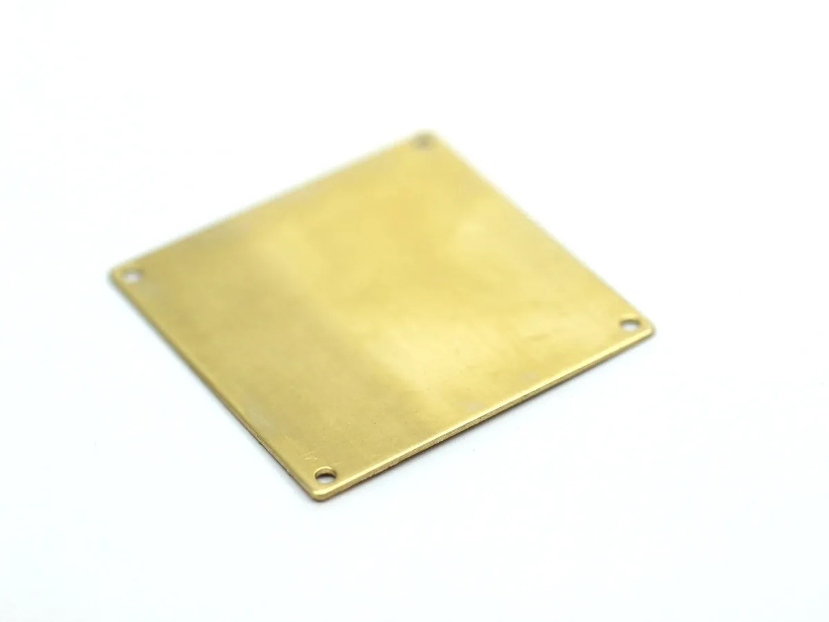 5 Raw Brass Square Blanks 4 Holes (40x40x0.80 Mm) D0280--c102