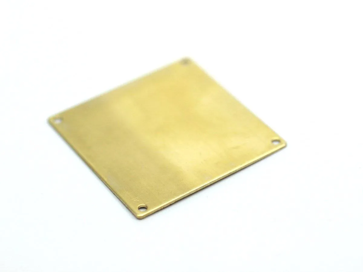 5 Raw Brass Square Blanks 4 Holes (40x40x0.80 Mm) D0280--c102