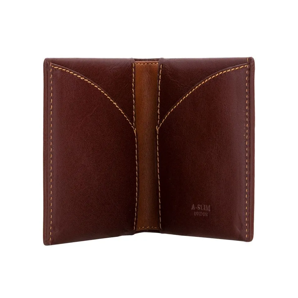 A-SLIM Leather Wallet Origami - Brown