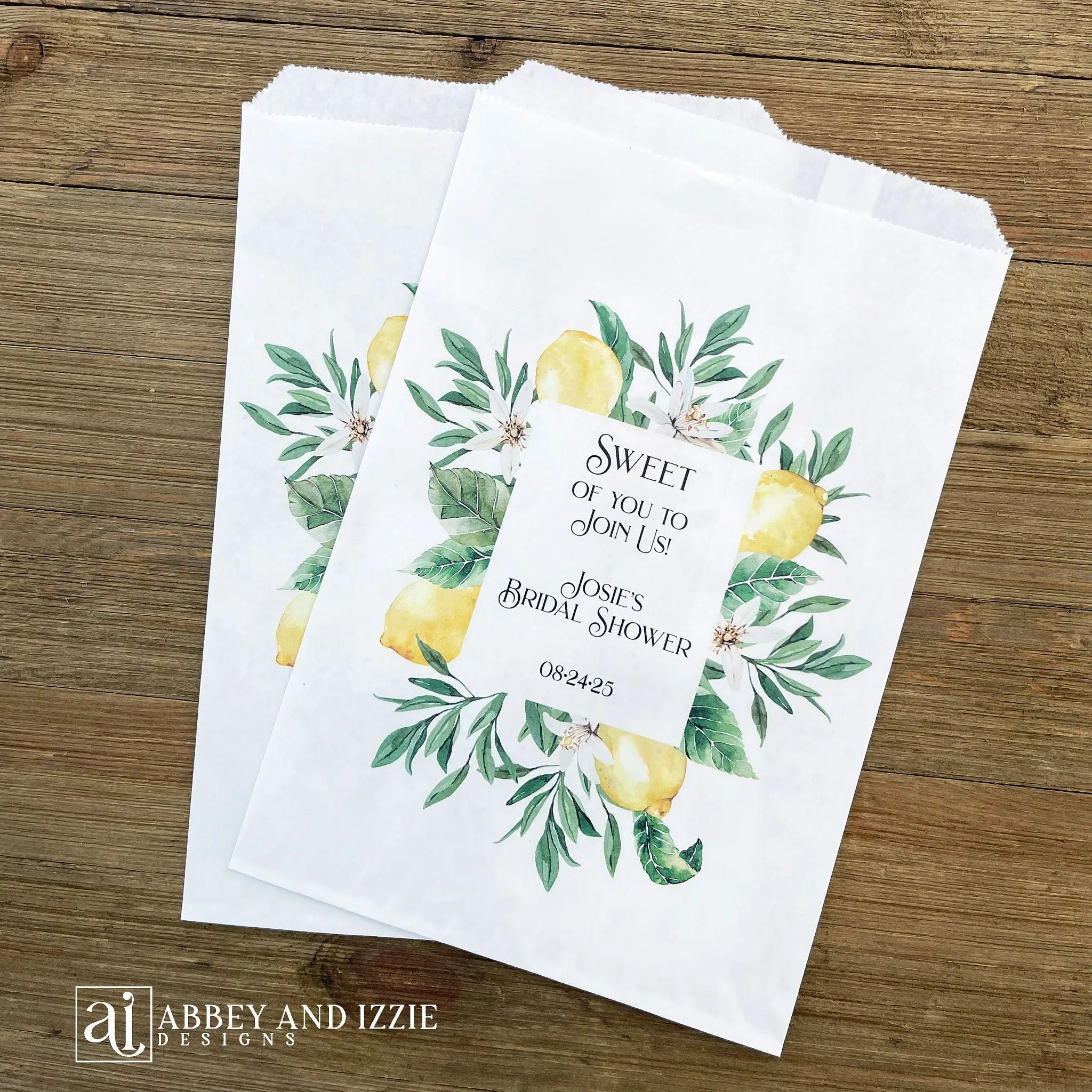Amalfi Coast Bridal Shower Favor Bags