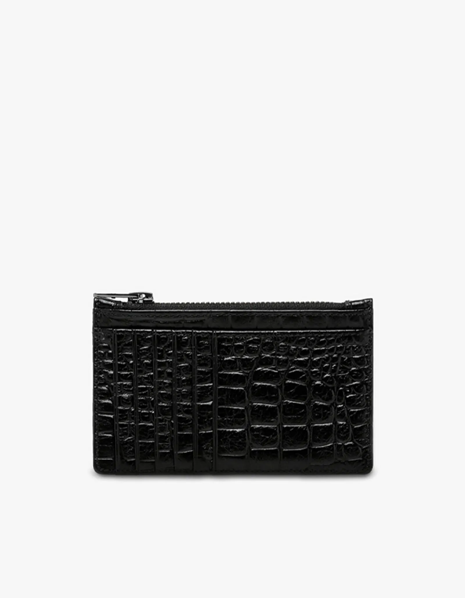 Avoiding Things Wallet - Black Croc Emboss