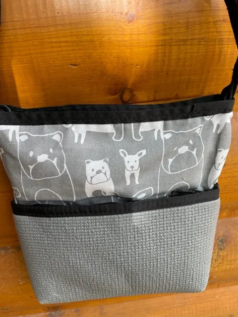 Bernie Gray Dog Print Crossbody Bag