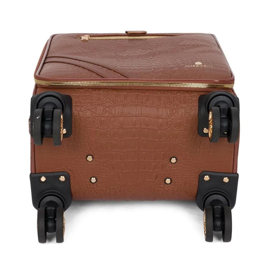 Caramel Apollo 2 Faux Crocodile Skin 2 Piece Suitcases