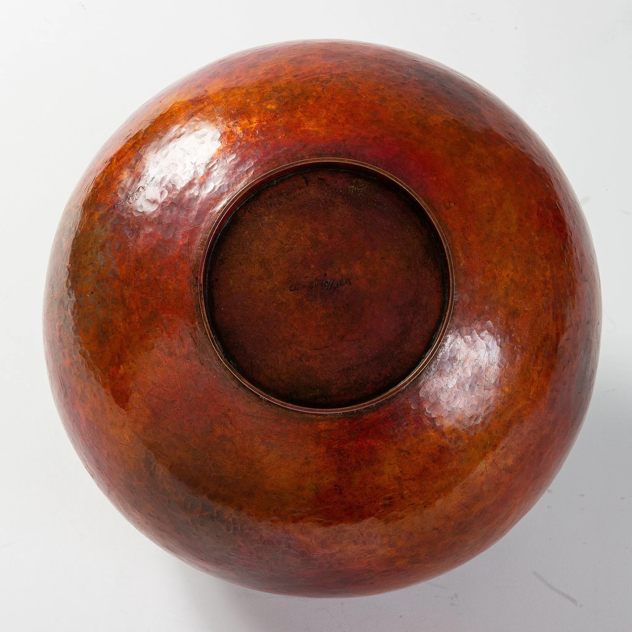 Claudius Linossier "Chevron" Dinanderie Vase