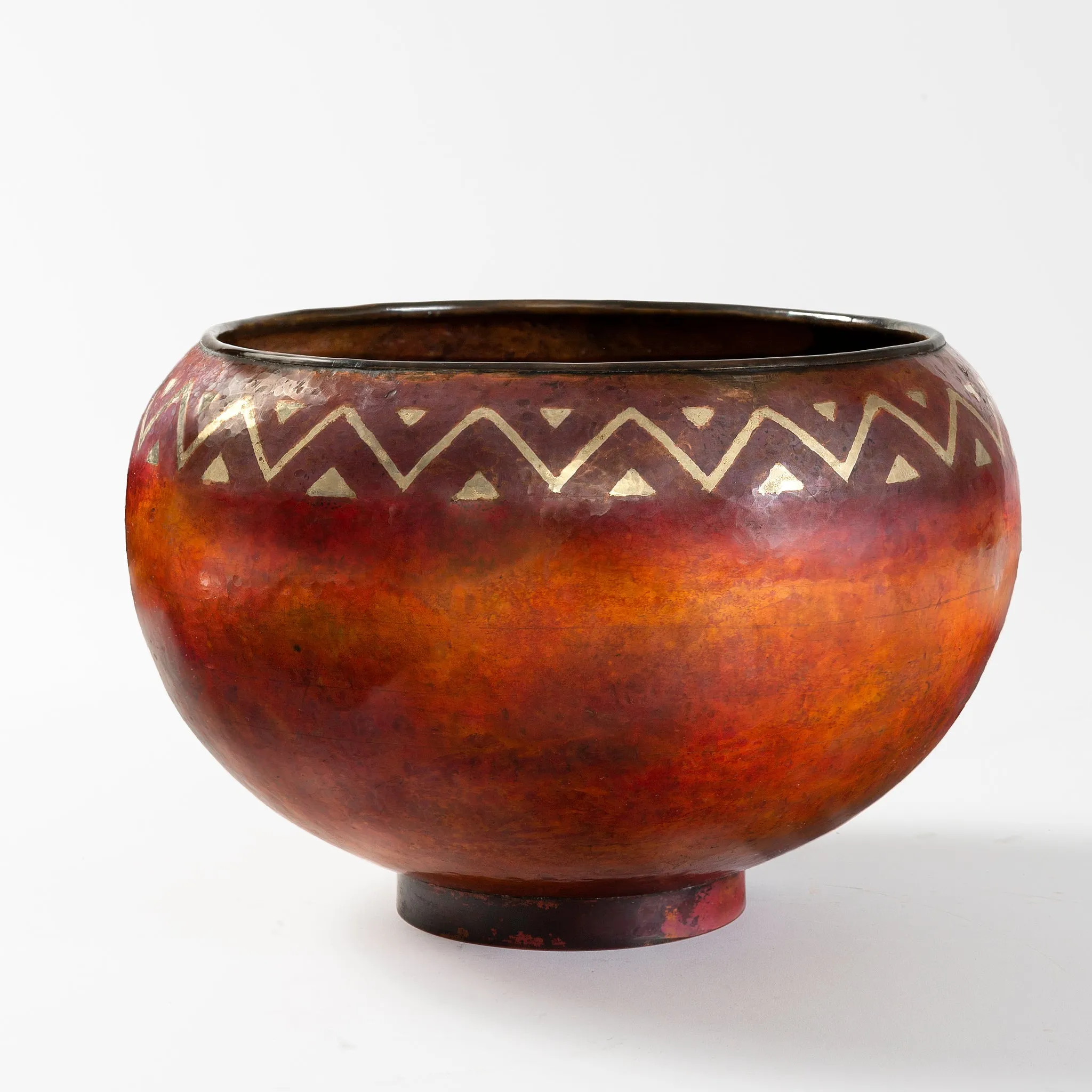 Claudius Linossier "Chevron" Dinanderie Vase