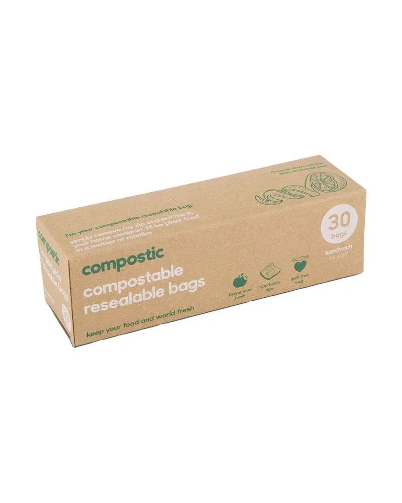 Compostic Resealable Bags - Sandwich - 20 x 12 Pack