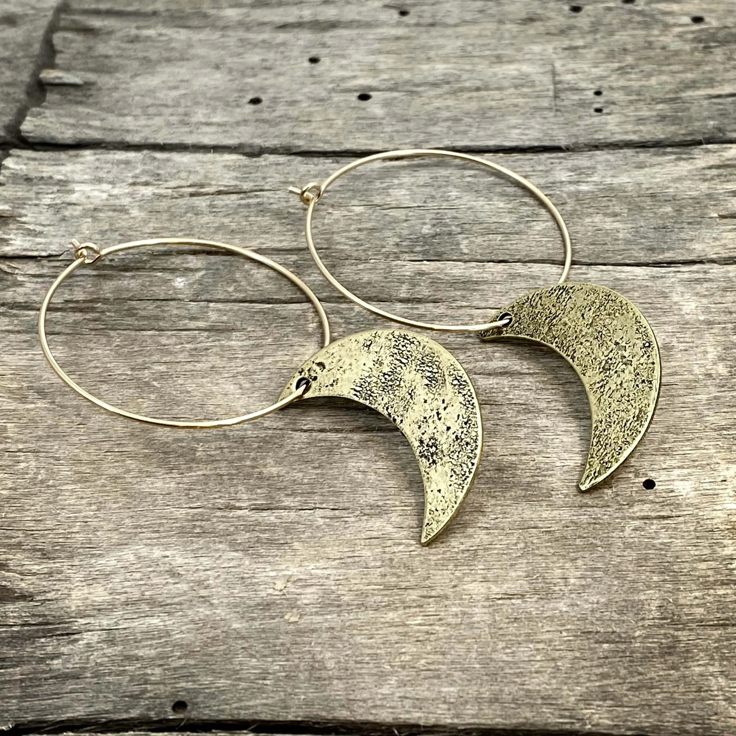 Crescent Moon Hoop Earrings
