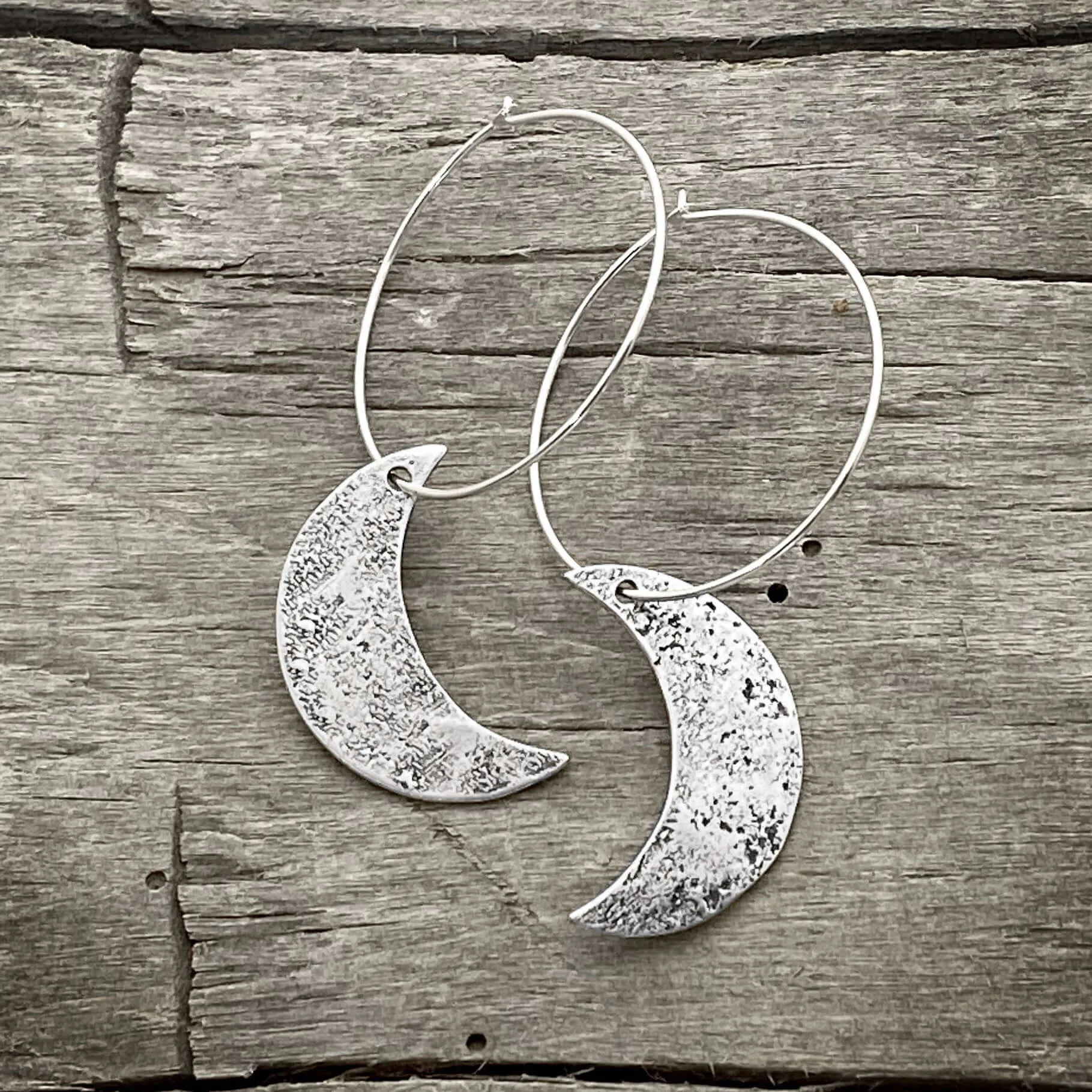 Crescent Moon Hoop Earrings