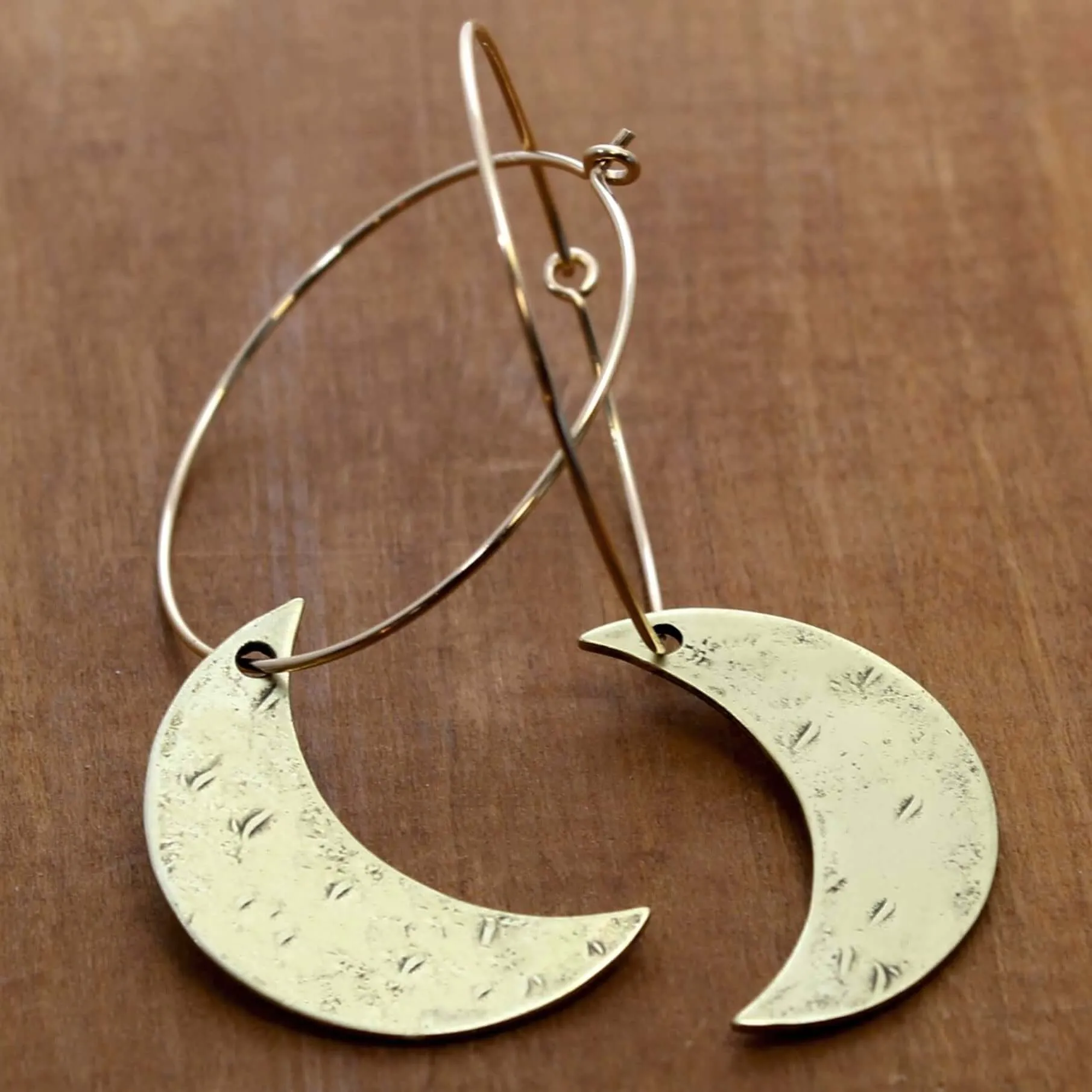 Crescent Moon Hoop Earrings