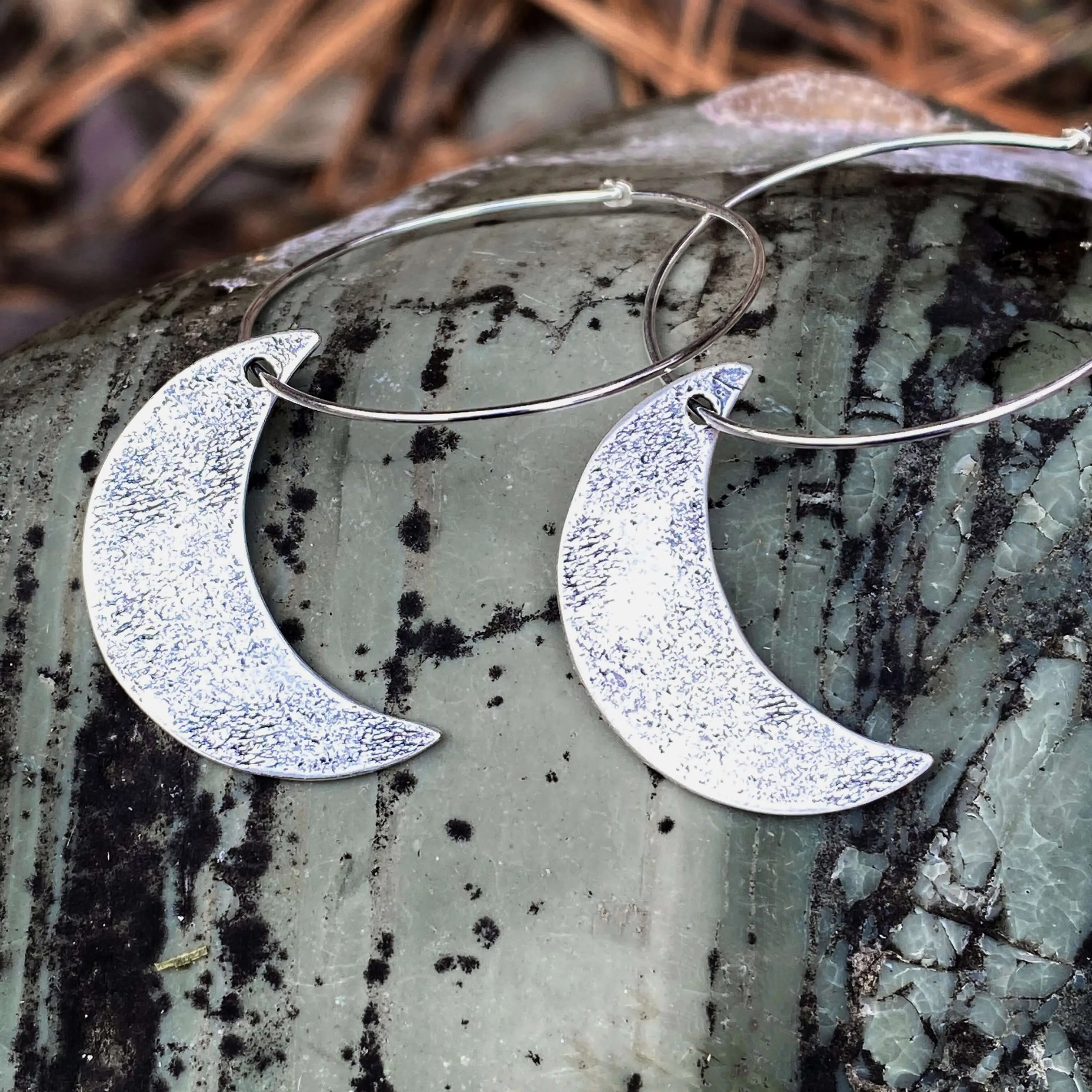 Crescent Moon Hoop Earrings