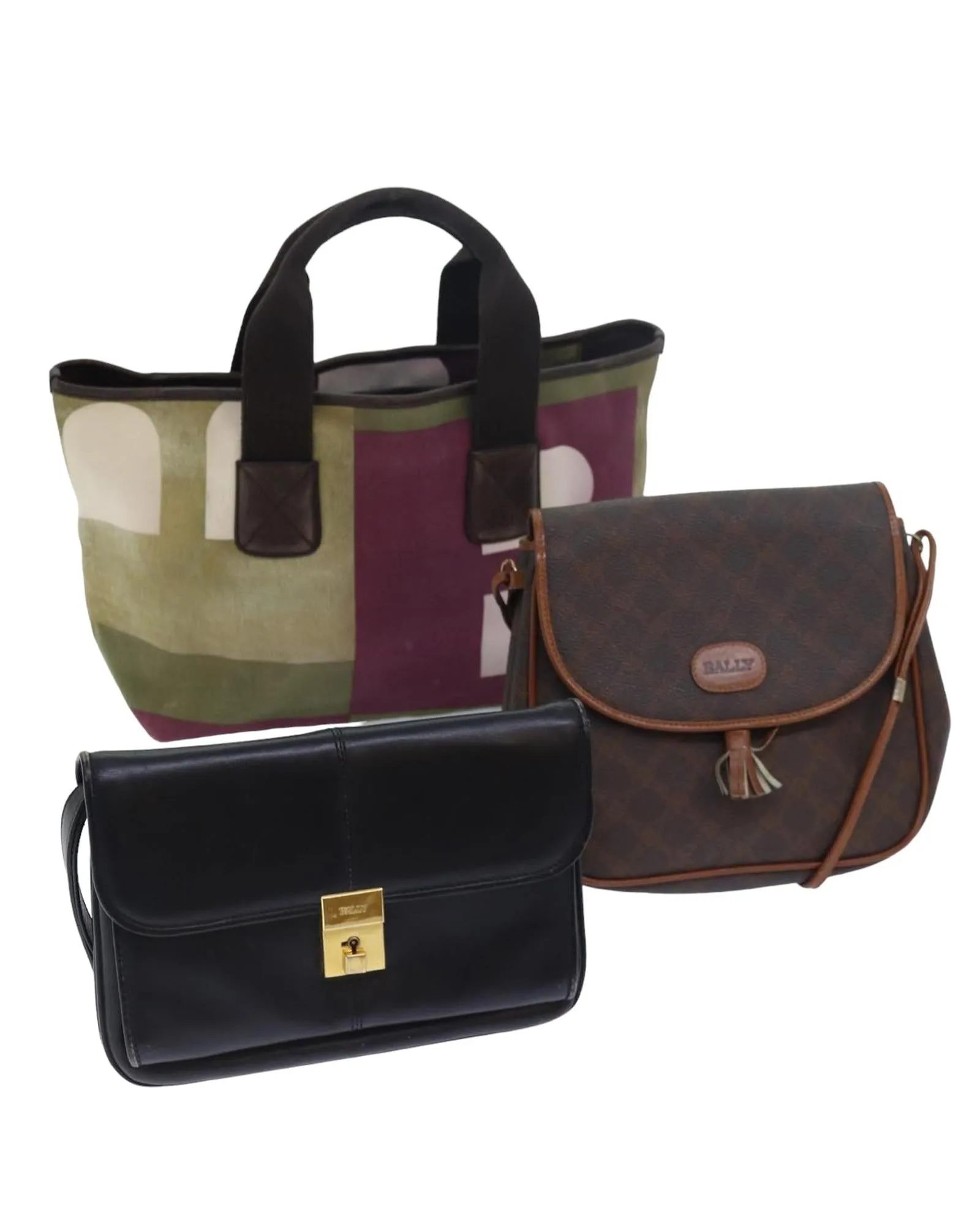Leather Shoulder Bag 3-Piece Set