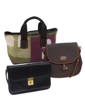 Leather Shoulder Bag 3-Piece Set