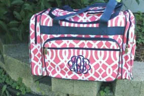 Monogrammed Coral Vine Duffel Bag by Atlanta Monogram