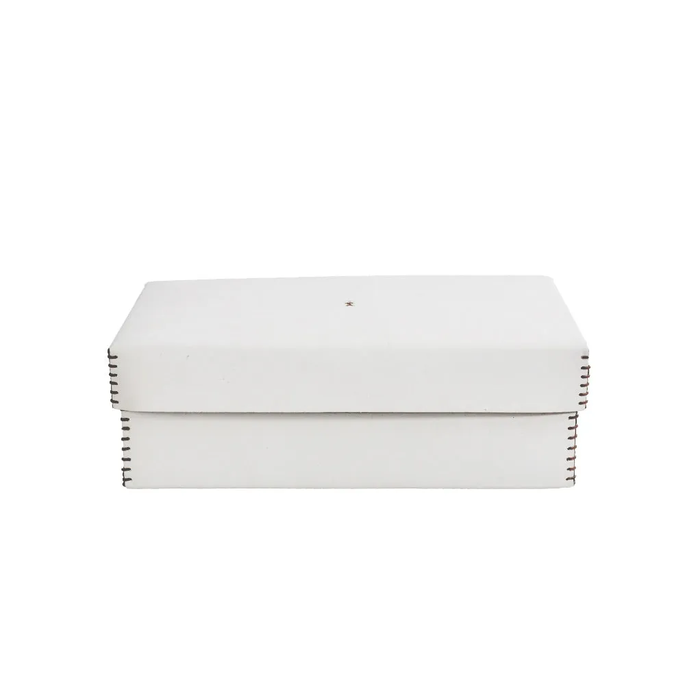 Scatola Liscia L Cuoio White
