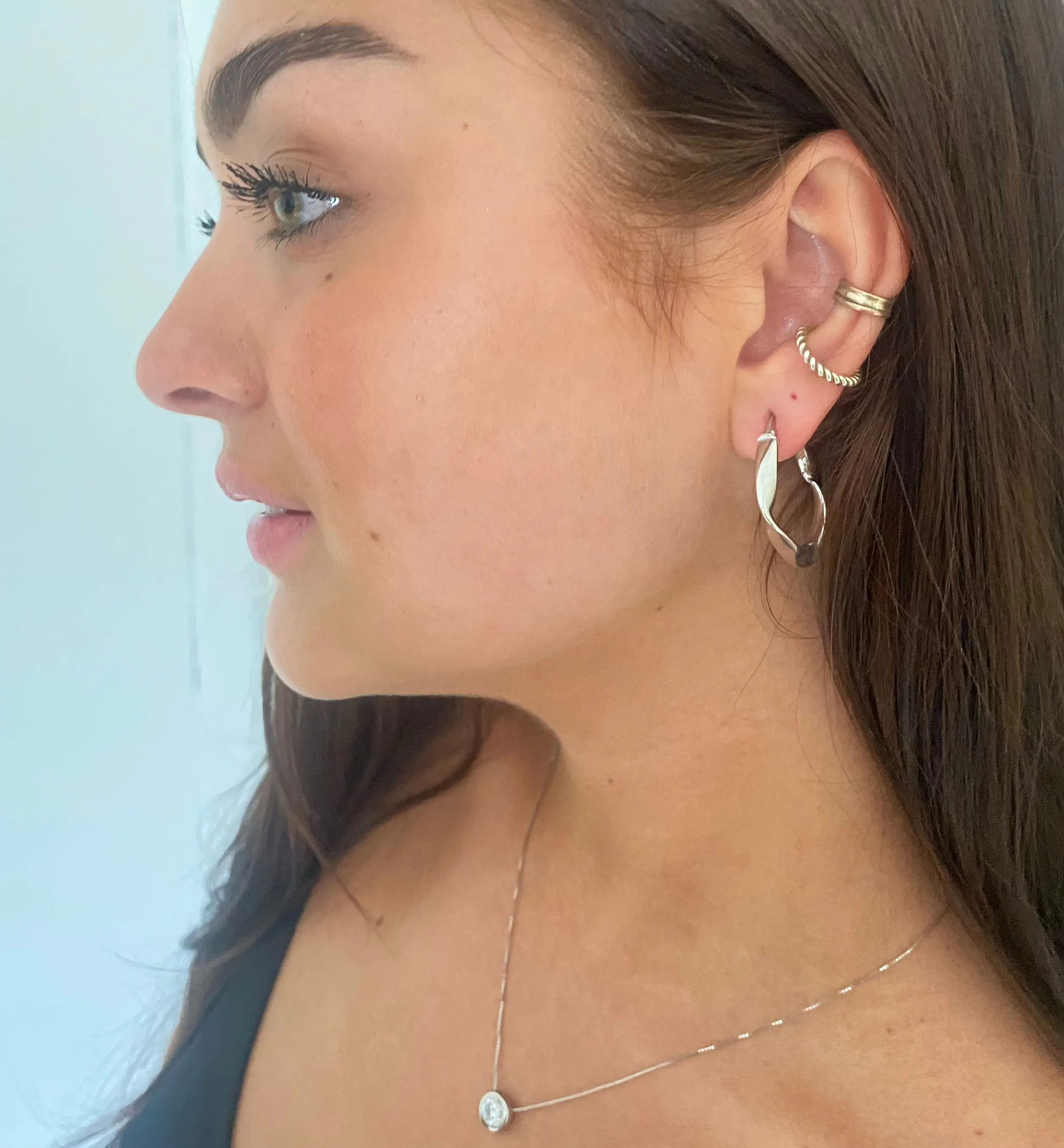 Shiny Square Gold Small Hoops