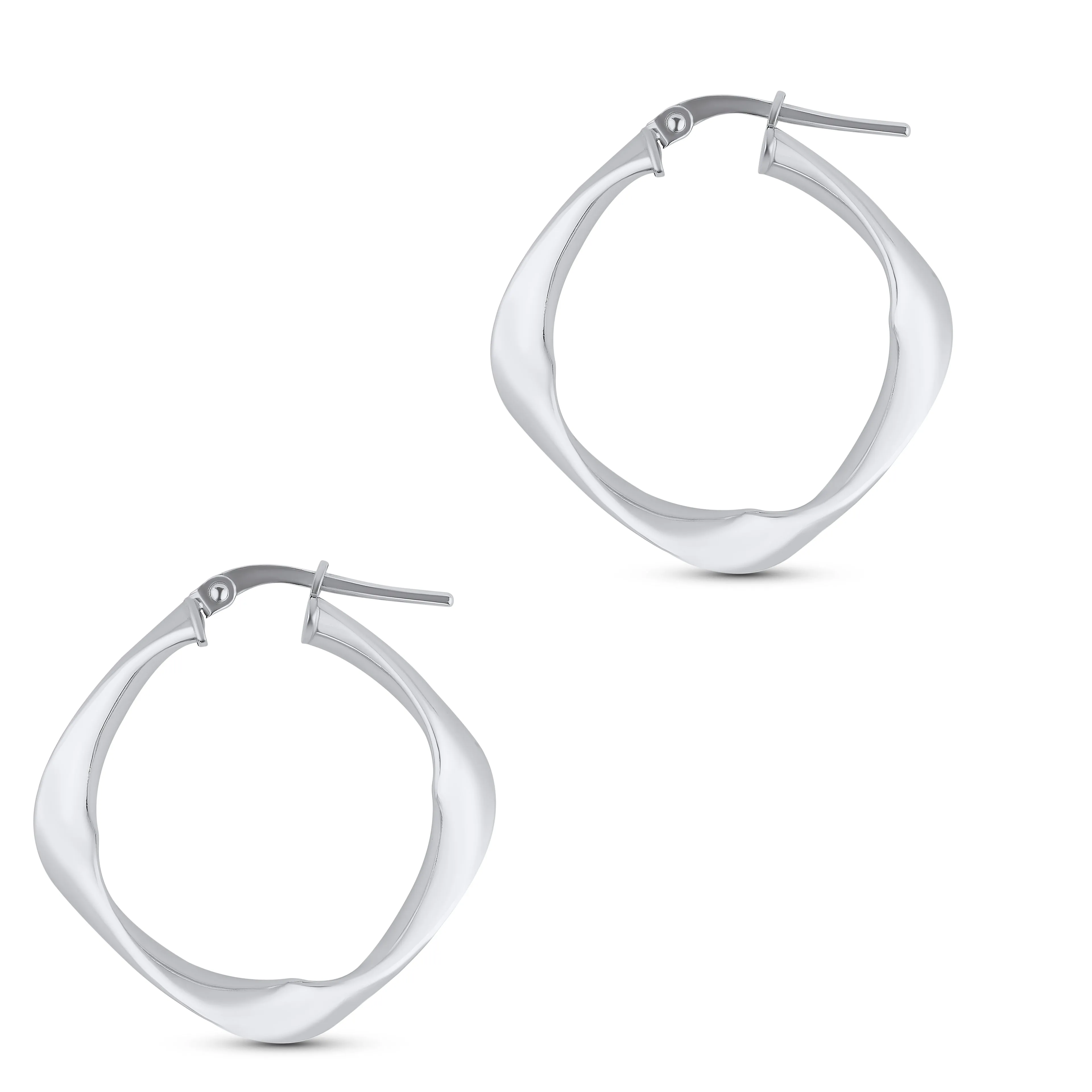 Shiny Square Gold Small Hoops