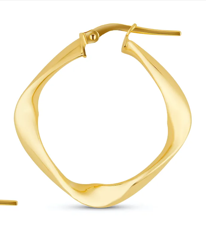 Shiny Square Gold Small Hoops
