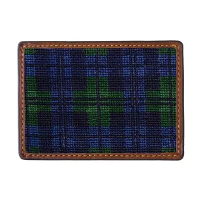 Smathers & Branson Black Watch Tartan Needlepoint Card Wallet