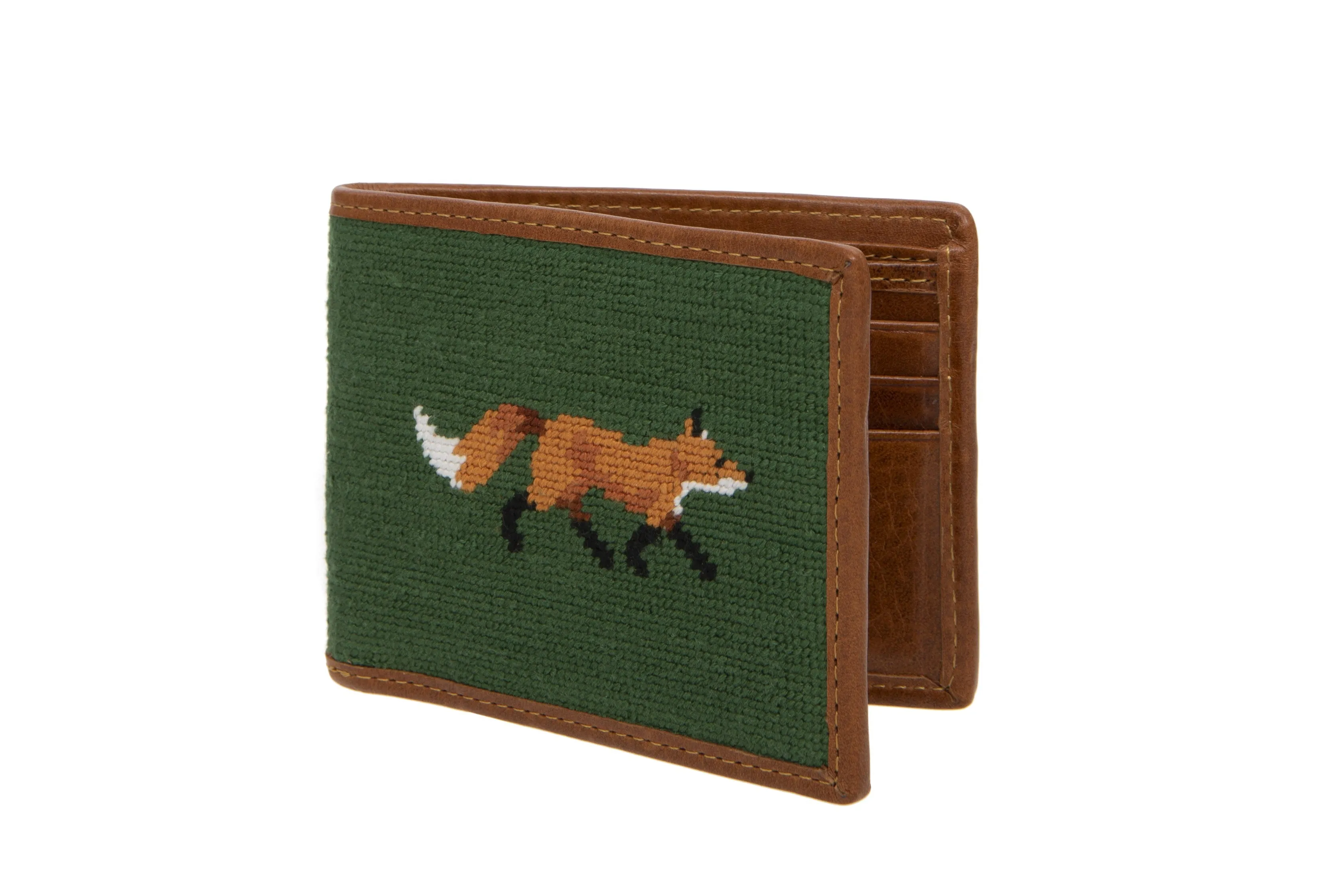 Smathers & Branson Fox Needlepoint Bi-fold Wallet