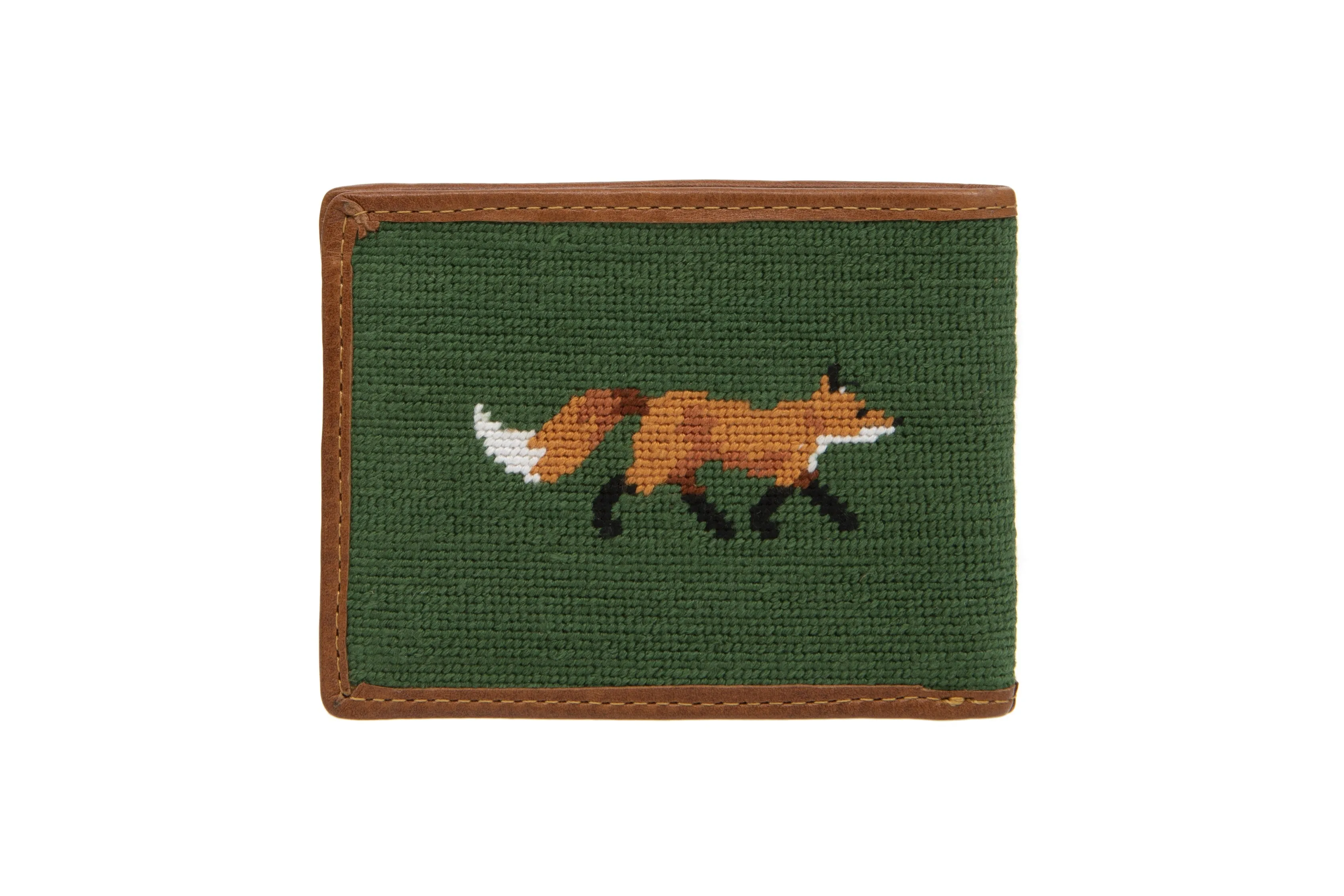 Smathers & Branson Fox Needlepoint Bi-fold Wallet