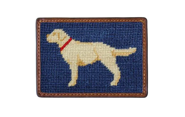Smathers & Branson Yellow Labrador Needlepoint Card Wallet