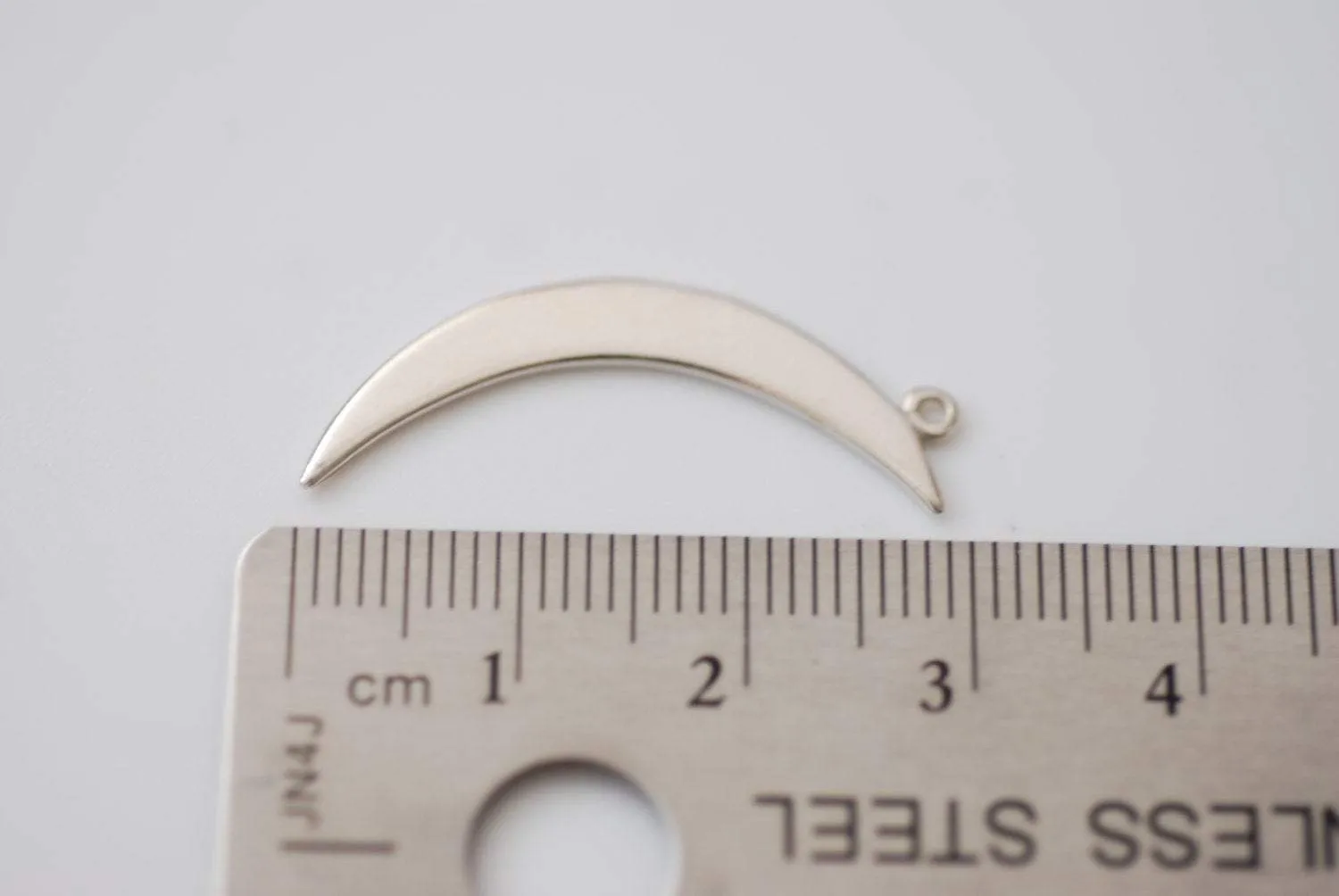 Sterling Silver Wholesale Crescent Moon Charm- 925 Silver Half Moon Charm, Half moon charm pendant, Silver Tusk Charm, Gold Moon, 46