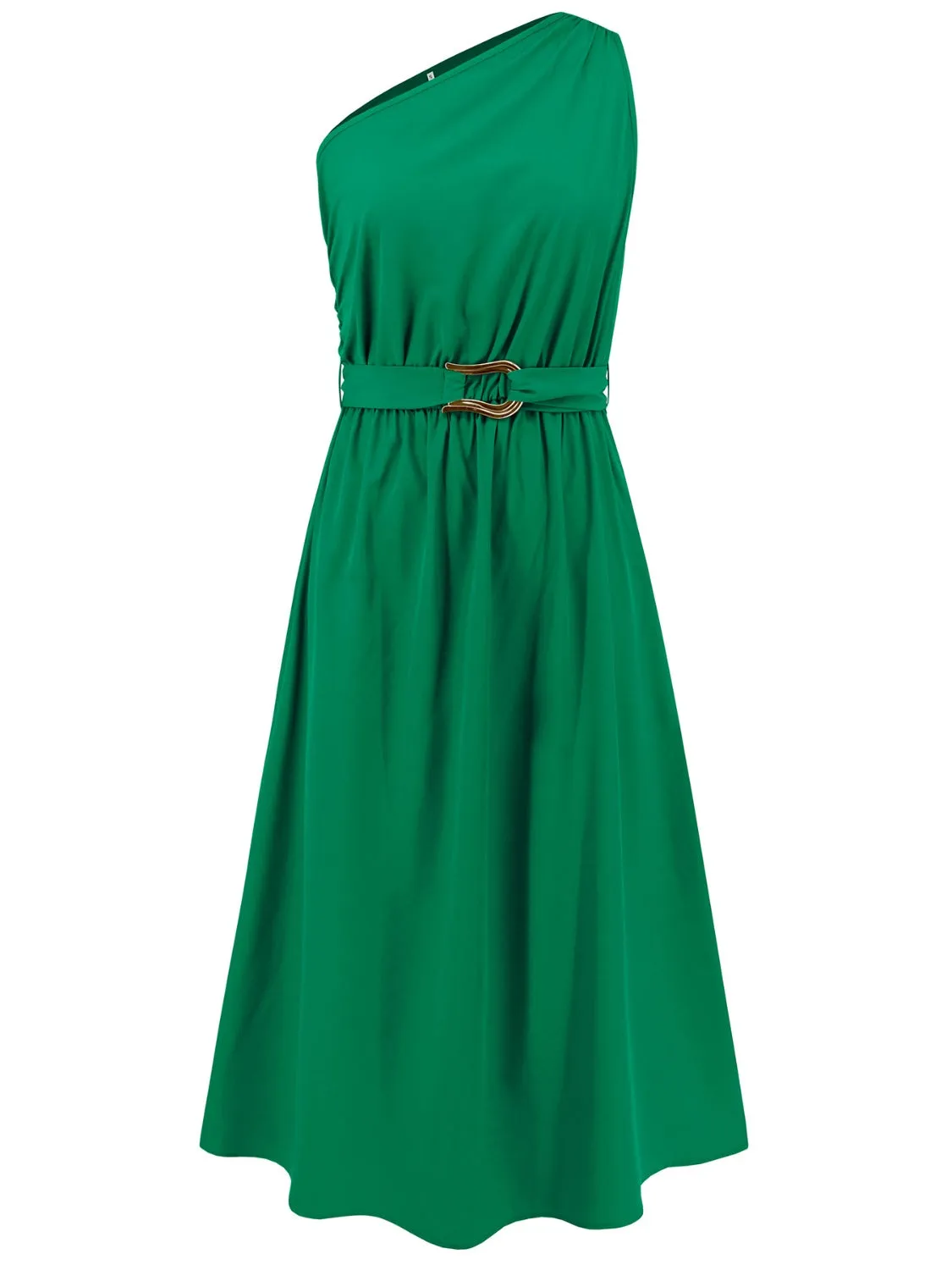 Sunset Vacation Single Shoulder Midi Dress