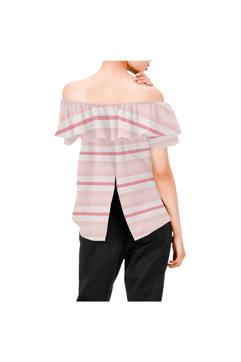 Think PInk Women's Off Shoulder Blouse with Ruffle