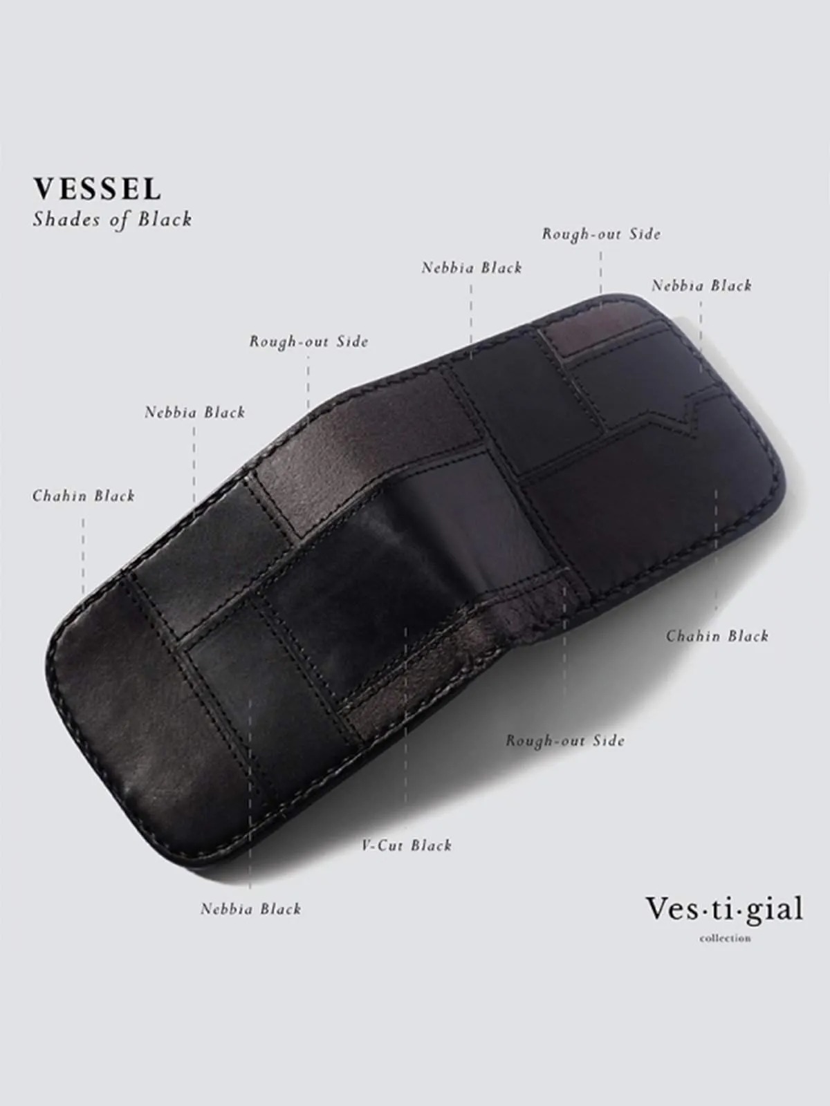Voyej Vessel Vestigial Shades Of Black Short Wallet